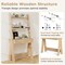 Costway Home Office Ladder Desk Wall-Leaning Laptop Workstation with Storage Shelves Natural/White/Walnut